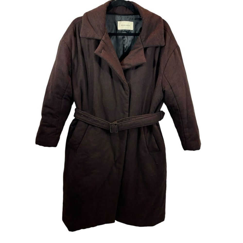Ladies‎ Bemuse Mansion Wool Blend Brown Belted Jacket Size 34